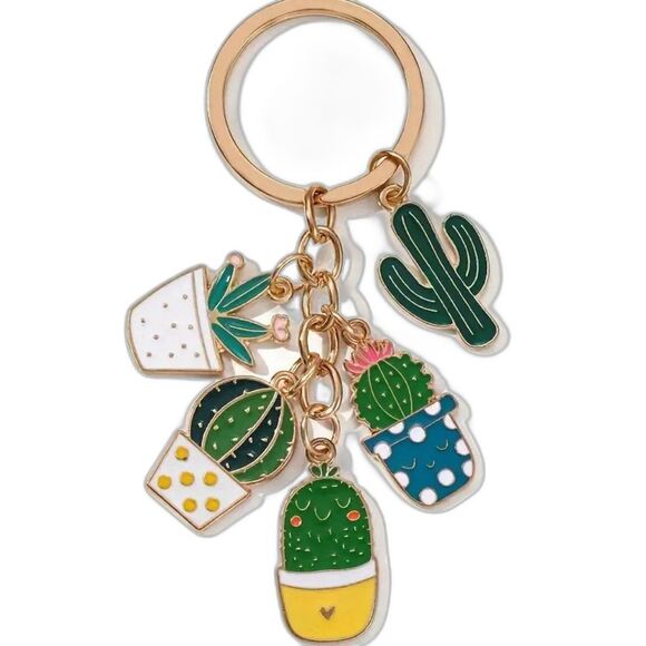 BAG CHARM Cactus Themed Keychain - Picture 1 of 5